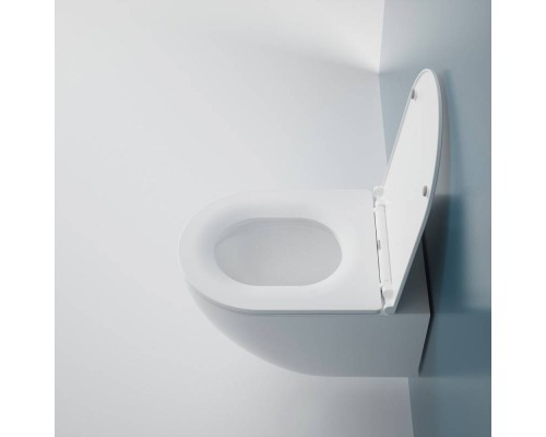 Подвесной унитаз Esbano Fortex-53T безободковый белый, смыв Торнадо