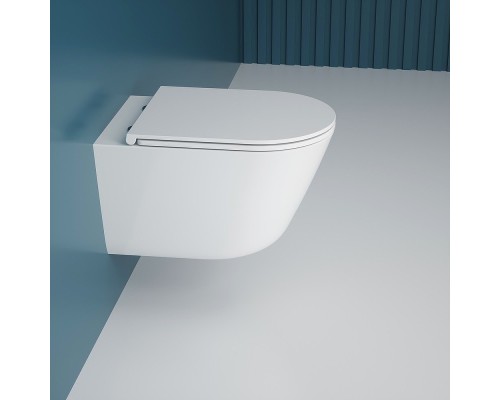 Подвесной унитаз Esbano Clavel-53T безободковый белый, смыв Торнадо