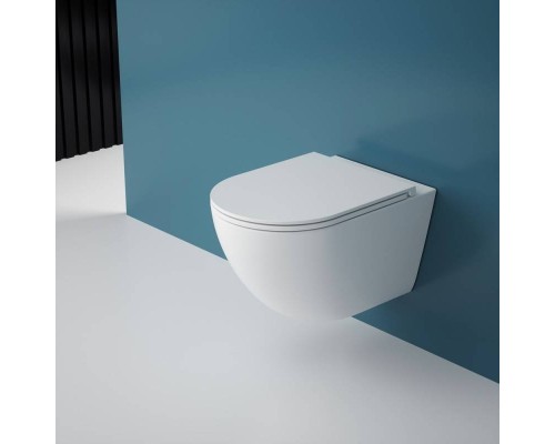 Подвесной унитаз Esbano Fortex-53T безободковый белый, смыв Торнадо