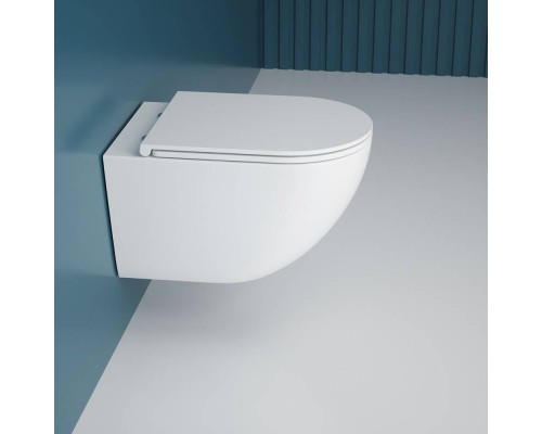 Подвесной унитаз Esbano Fortex-53T безободковый белый, смыв Торнадо