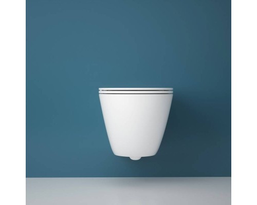 Подвесной унитаз Esbano Fortex-53T безободковый белый, смыв Торнадо