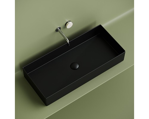 Раковина накладная Ceramicanova 801x361x130, черный матовый