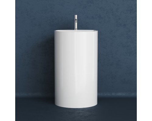 Раковина из камня напольная Monblan белая матовая Solid