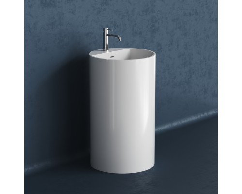 Раковина из камня напольная Monblan белая матовая Solid