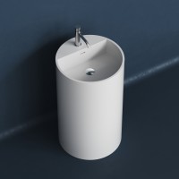 Раковина из камня напольная Monblan белая матовая Solid