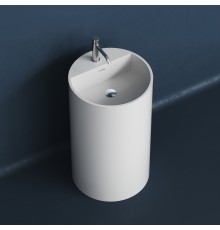 Раковина из камня напольная Monblan белая матовая Solid