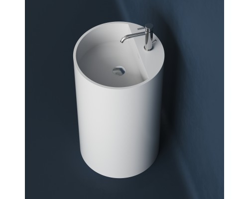 Раковина из камня напольная Monblan белая матовая Solid