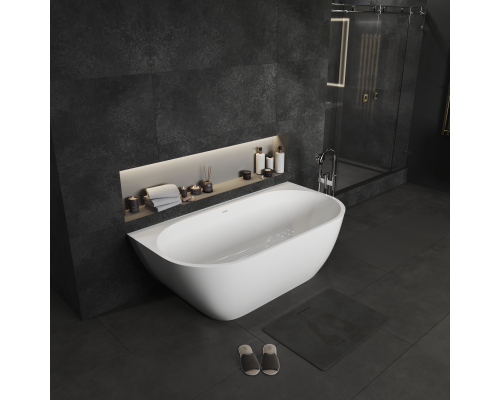 Ванна из искусственного камня MonBlan Via 169x87 белый матовый