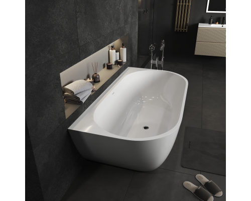 Ванна из искусственного камня MonBlan Via 169x87 белый матовый