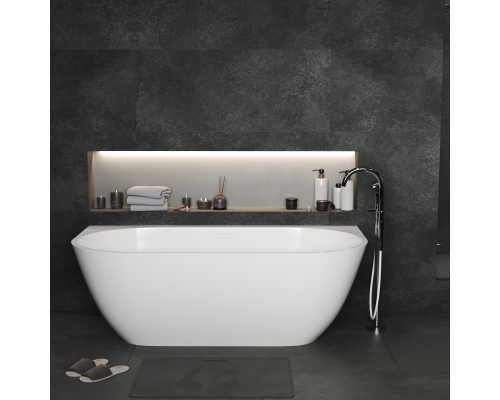 Ванна из искусственного камня MonBlan Via 169x87 белый матовый