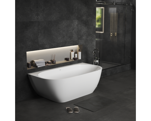 Ванна из искусственного камня MonBlan Via 169x87 белый матовый