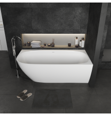 Ванна угловая из искусственного камня Monblan Mail 170x85x59 R белая матовая