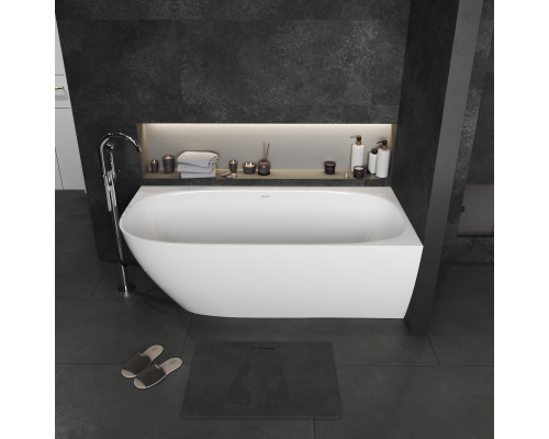 Ванна угловая из искусственного камня Monblan Mail 170x85x59 R белый глянец