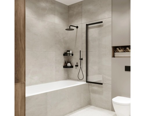 Стеклянная штора на ванну RX15090CBL-21 Reflexion 150х90см Slider закаленное стекло