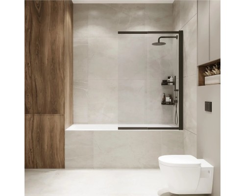 Стеклянная штора на ванну RX15090CBL-21 Reflexion 150х90см Slider закаленное стекло