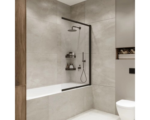 Стеклянная штора на ванну RX15090CBL-21 Reflexion 150х90см Slider закаленное стекло