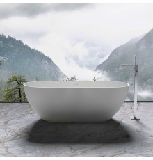Ванна из искусственного камня Vincea, 170x80x56, белый мат, со слив-переливом