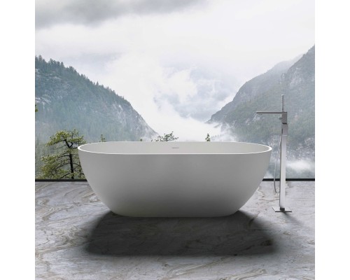 Ванна из искусственного камня Vincea VBT-4S04MW, 170x80x56, белый мат, со слив-переливом