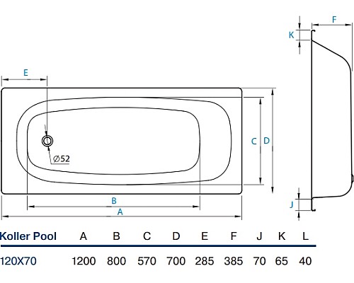 Стальная ванна Koller Pool Kollerpool 160x70