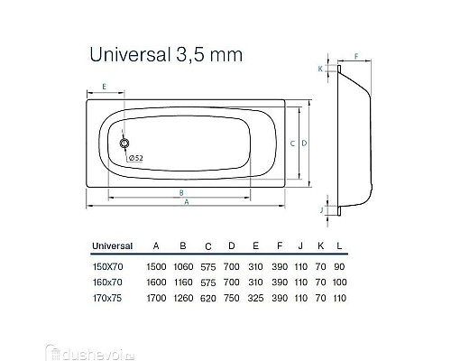 Ванна стальная Kaldewei Saniform Plus 160x70 111700013001