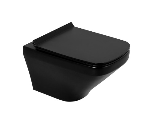 Комплект унитаза с инсталляцией BelBagno Sela BB3201CHR-MB/BB3201SC-MB/BB002-80/BB007-PR-NERO.M с сиденьем Микролифт и Черной матовой клавишей смыва