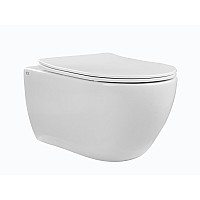 Безободковый подвесной унитаз Charus Scandenborg EWC700-125W сиденьем микролифт