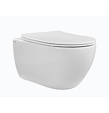 Безободковый подвесной унитаз Charus Scandenborg EWC700-125W сиденьем микролифт