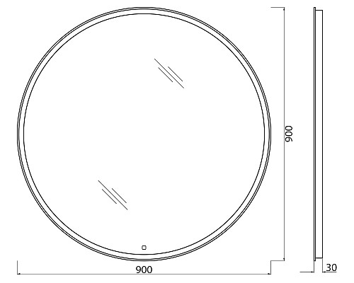 Зеркало BelBagno SPC-RNG-900-LED-TCH с подсветкой с сенсорным выключателем