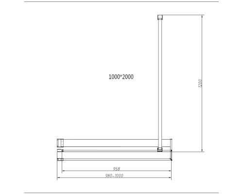 Душевая перегородка Vincea Walk-In HR VSW-4HR100CLG, 100x200, брашированное золото