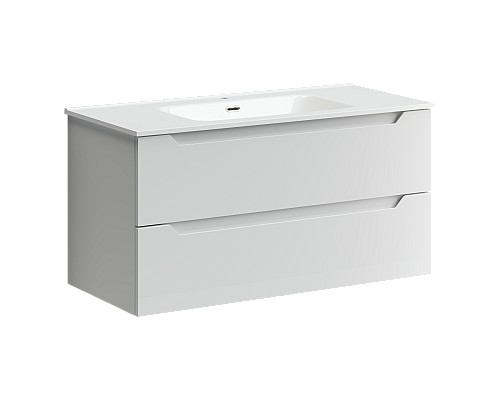 Тумба под раковину SANCOS Norma 2.0 990х450х500, c двумя ящиками, белый глянец