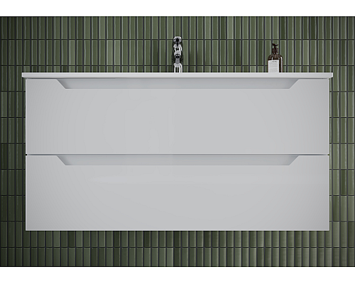 Тумба под раковину SANCOS Norma 2.0 990х450х500, c двумя ящиками, белый глянец