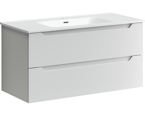 Тумба под раковину SANCOS Norma 2.0 990х450х500, c двумя ящиками, белый глянец