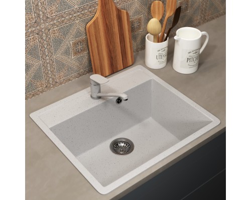 Кухонная мойка из искусственного камня Uperwood ECON UPD-104-001, белая матовая