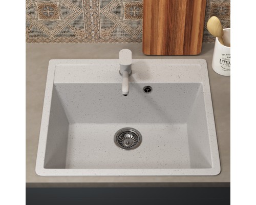 Кухонная мойка из искусственного камня Uperwood ECON UPD-104-001, белая матовая