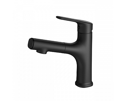 Смеситель для раковины с выдвижным изливом Wonzon&Woghand, Черный матовый