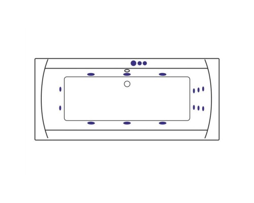 Ванна гидромассажная EXCELLENT Aquaria Lux Slim 180x80 SMART хром
