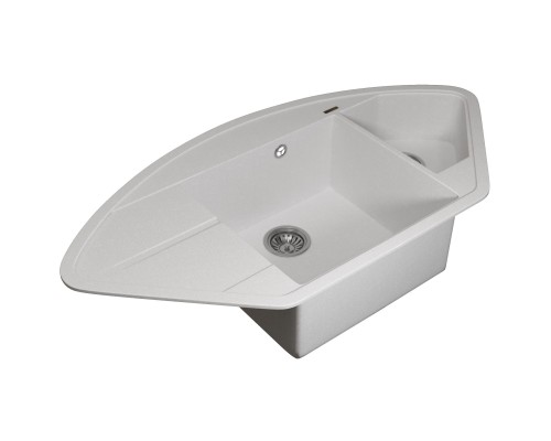 Кухонная мойка кварцевая Uperwood Quartz UPD-06-01, угловая двухсекционная, белая