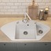 Кухонная мойка кварцевая Uperwood Quartz UPD-06-01, угловая двухсекционная, белая