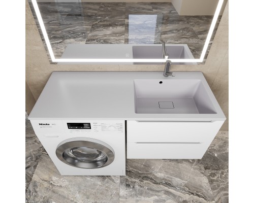 Раковина над стиральной машиной Uperwood Cosmos Quartz 120 см, правая, крыло слева, жасмин