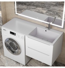 Раковина над стиральной машиной Uperwood Cosmos Quartz 120 см, правая, крыло слева, жасмин