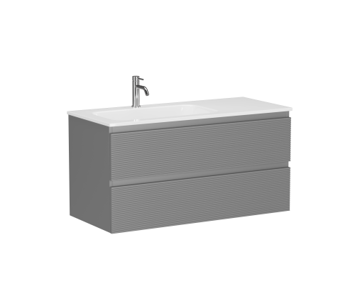 Тумба подвесная SANCOS Folk левая 995х445х500, c двумя ящиками, Ergraut soft FL100LES