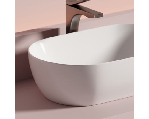 Раковина Ceramicanova Твист (Twist) накладная овальной формы 500x300x140 белый