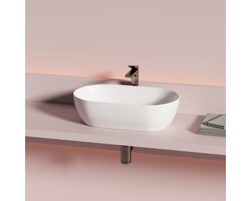 Раковина Ceramicanova Твист (Twist) накладная овальной формы 500x300x140 белый