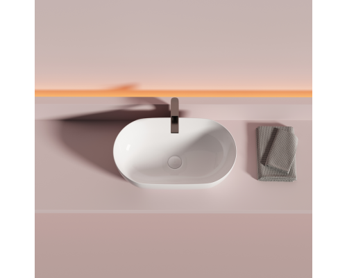 Раковина Ceramicanova Твист (Twist) накладная овальной формы 500x300x140 белый