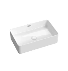 Раковина накладная Ceramicanova Алессия (Alessia) 550x340x140, с переливом, цвет белый