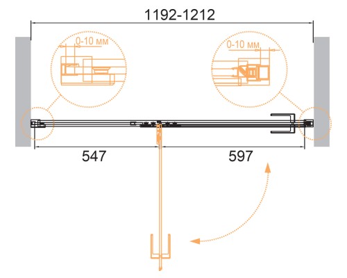 Душевая дверь Cezares Bellagio 120 BELLAGIO-B-12-120-C-BORO Золото