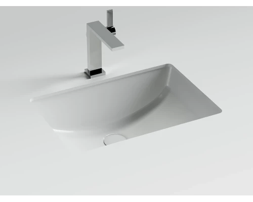 Раковина встраиваемая снизу Ceramicanova Эра 520x370x210, с отверстием слива - перелива, белый