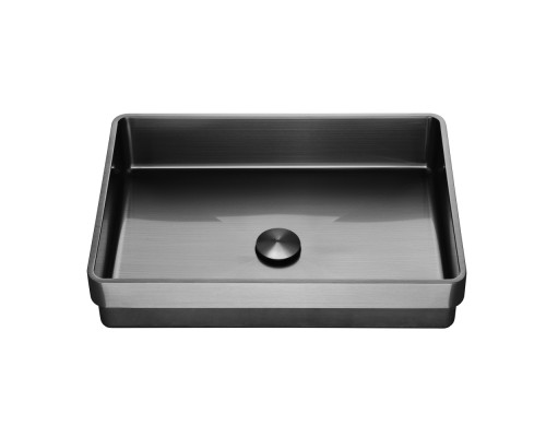 Раковина встраиваемая сверху ABBER Wasser Kreis оружейная сталь