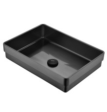 Раковина встраиваемая сверху ABBER Wasser Kreis AF2401GM оружейная сталь