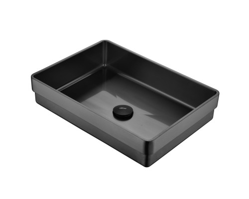 Раковина встраиваемая сверху ABBER Wasser Kreis оружейная сталь